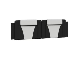 Coussin de tête de lit, coussin décoratif viana noir et blanc 180 cm similicuir
