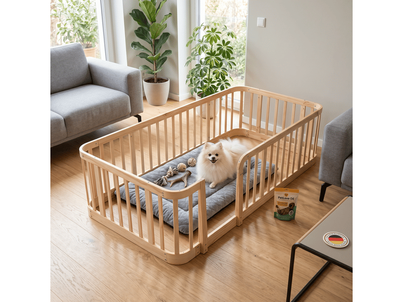  Parc bébé modulaire 140 × 200 cm avec écart de 7 cm et bords arrondis, en bois d'ingénierie, naturel  - Conforama E