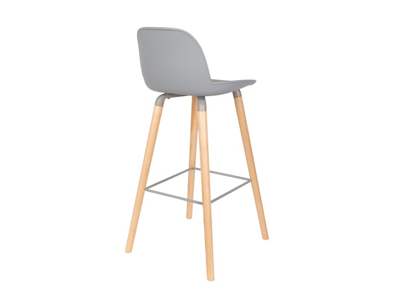  Lot de 2 tabourets de bar gris et pieds naturels - kuip  - Conforama D