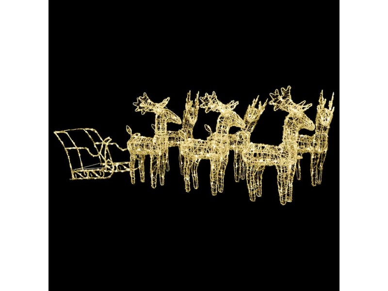  Décoration de noël rennes et traîneau 320 led acrylique  - Conforama B