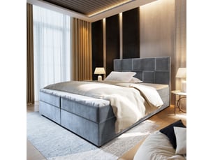 Lit avec rangement 140x200 cm <strong>MASSENO</strong> <strong></strong> coloris gris