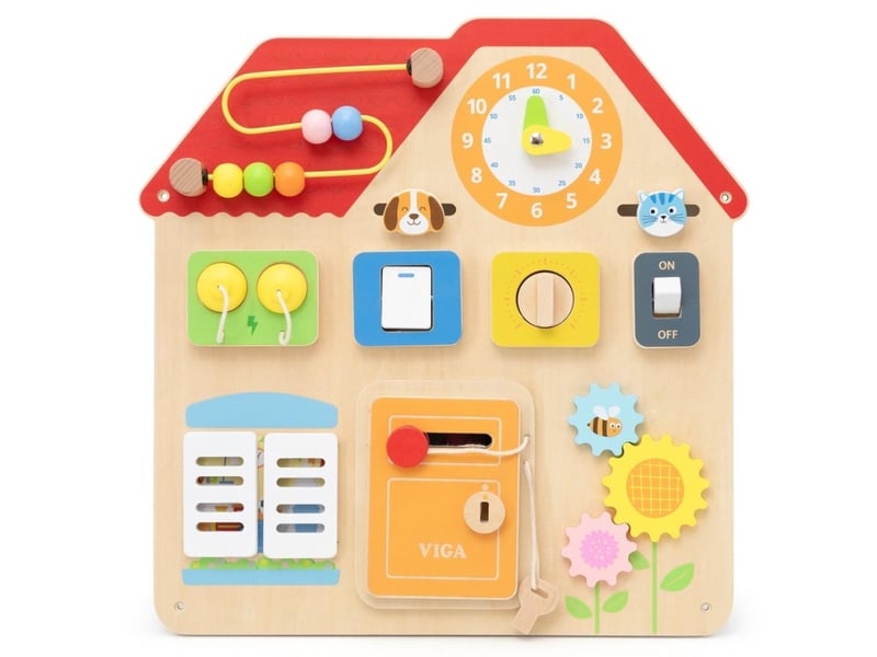  Tableau d'activités viga 44823 - maison d'éveil en bois 6971608448232 - Conforama D
