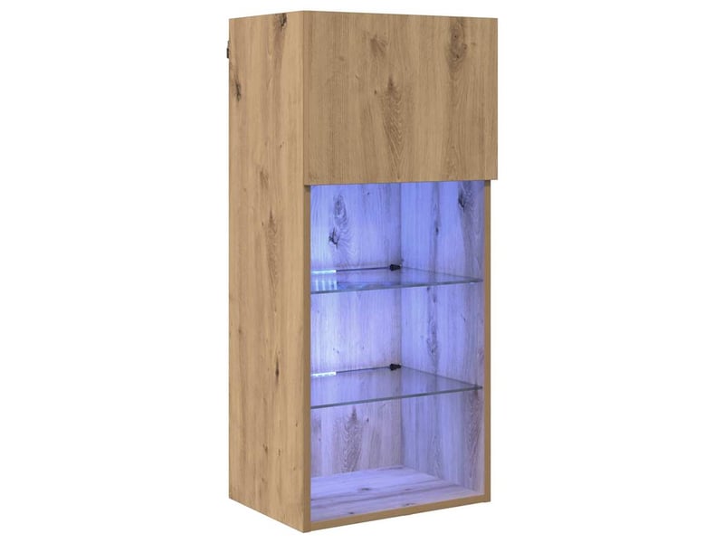 Meuble tv - banc tv - meuble de rangement mural 40,5 x 30 x 90 cm chêne artisanal - Conforama A