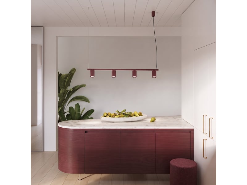  Lustre rayo 4 bordeaux aluminium moderne 208x122x6cm SL.3228 - Conforama B