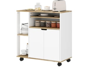 Desserte de cuisine 80x40x82 cm avec rangement en bois bois naturel