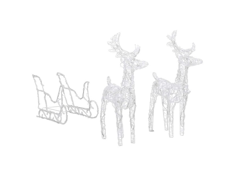  Décoration de noël rennes et traîneau 320 led acrylique  - Conforama D