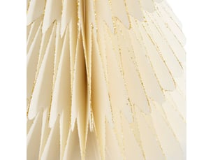 Sapin de noël décoratif en papier écru h. 30 cm