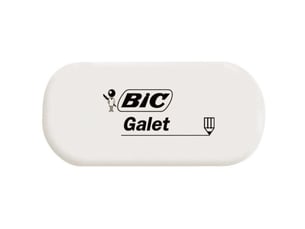 Gomme en caoutchouc synthetique blanche forme galet pour crayon et graphite lot de 12