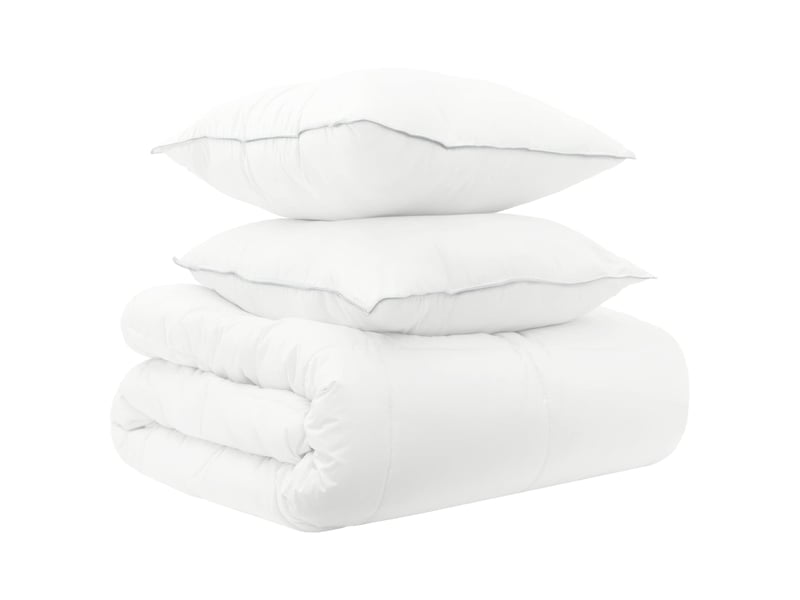  Ensemble de duvet 3 pcs - couette 155 x 220 cm toutes saisons bambou blanc  - Conforama A