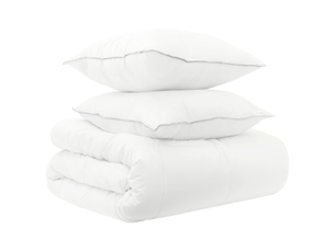 Ensemble de duvet 3 pcs - couette 155 x 220 cm toutes saisons bambou blanc