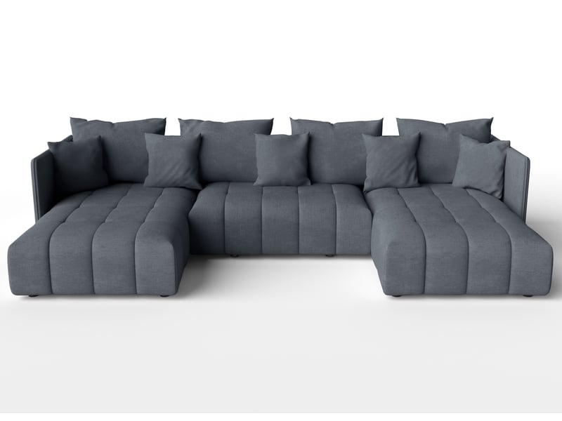  Canapé panoramique convertible veliro canapé en u gris 353cm VeliroU - Conforama A