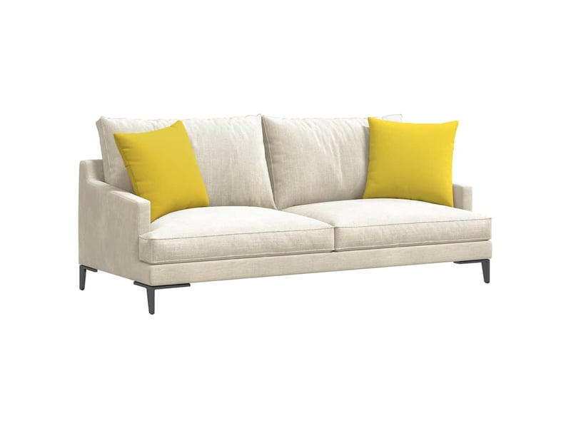 Lot de 2 coussins de canapé, coussins décoratifs tissu jaune clair 45 x 45 cm cf58889 - Conforama C