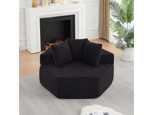 Canapé droit fixe <strong></strong> <strong></strong> 1 place Tissu noir