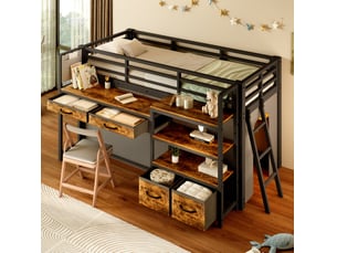 Lit mezzanine 90x200 cm MODENVIE coloris noir