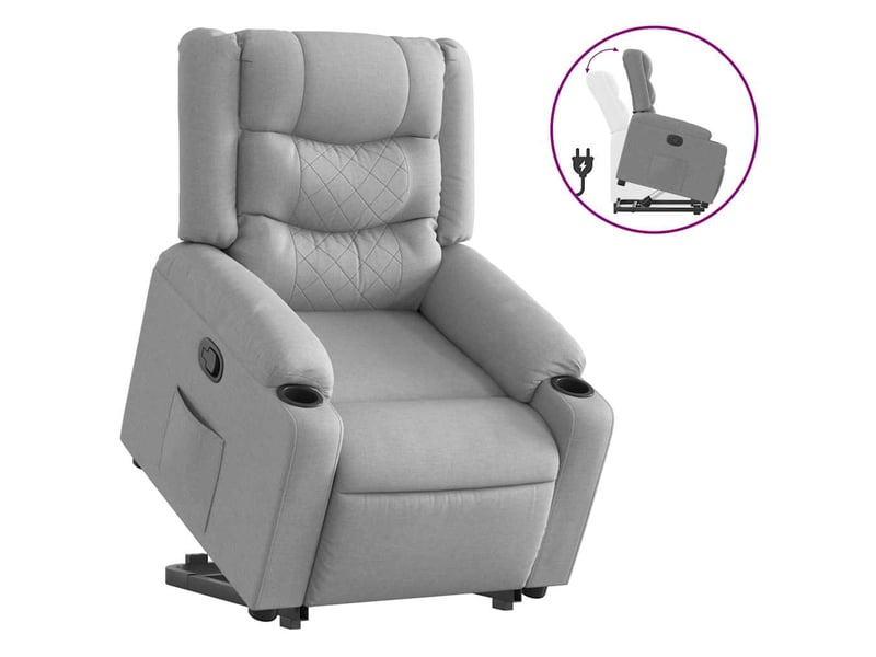  Fauteuil inclinable, fauteuil salon gris clair tissu shl13504  - Conforama A