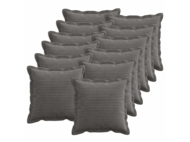 Lot de 12 housses de coussin houten gris foncé 50 x 50 cm cf49007 - Conforama B