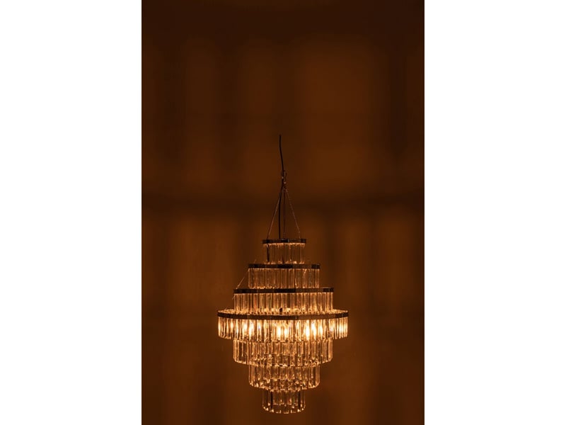  Abat-jour suspension pampilles xenia 73cm transparent  - Conforama C
