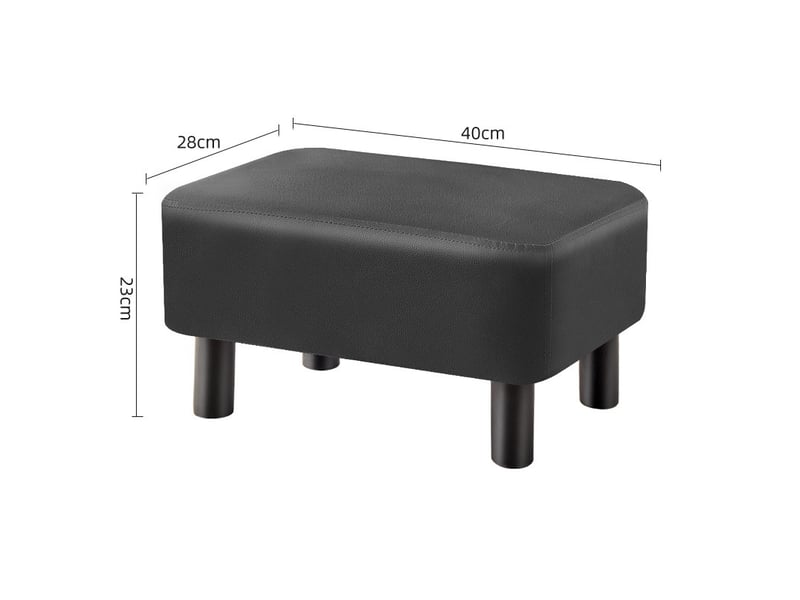 Repose-pieds moderne en cuir pu – pour maison et salon, noir  - Conforama B