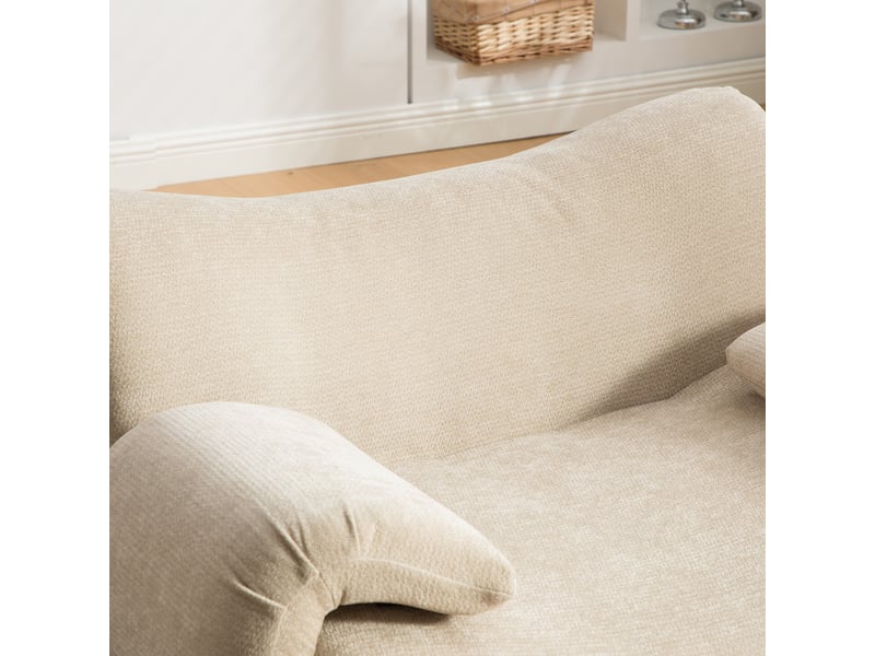  Canapé modulable chenille compressé, design salon moderne, coussins mousse haute élasticité 30d, couleur beige clair, structure antidérapante  - Conforama R