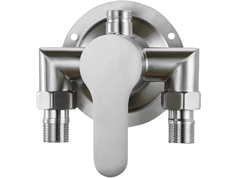  Robinet de douche mural en acier inoxydable 304, bec verseur supérieur, finition brossée  - Conforama A