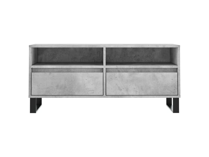  Meuble tv - banc tv - meuble de rangement gris béton 100x34,5x44,5 cm bois d'ingénierie  - Conforama E