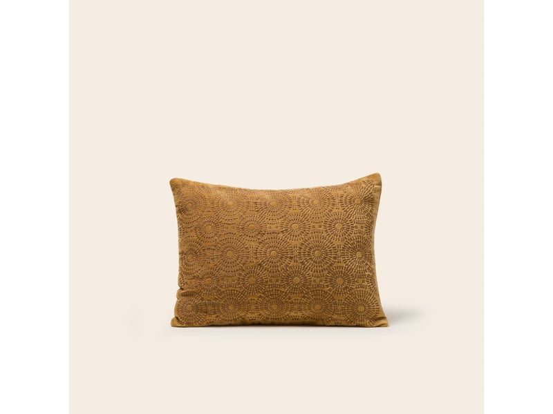  Housse de coussin en velours brodé de fil coton  solaya 26426 - Conforama A