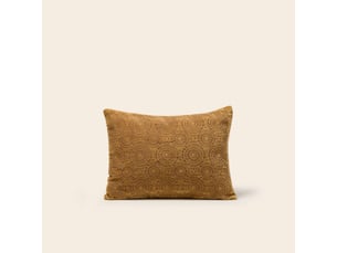 Housse de coussin en velours brodé de fil coton  solaya