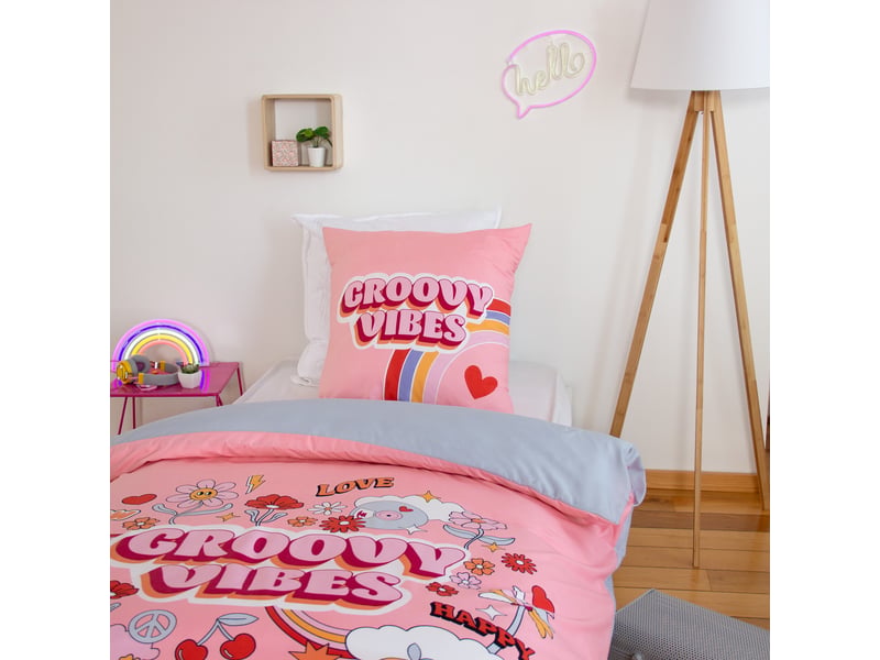  Parure de lit enfant 140x200 cm microfibre groovy vibes PD23284 - Conforama C