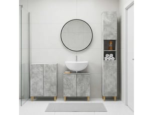 Ensemble de meuble de salle de bain 3 pièces arnhem gris béton cf63321