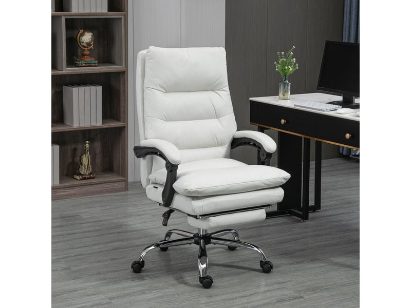 Chaise de bureau kalova massage chauffante inclinable crème - Conforama C
