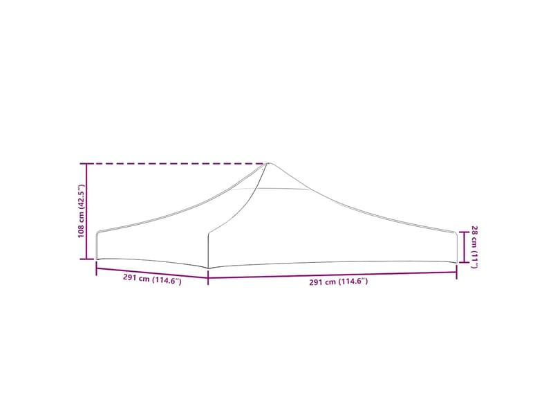  Toit de tente de réception 3x3 m taupe 270 gm²  - Conforama E