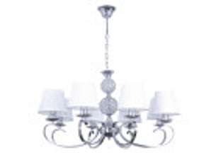 Fabrilamp ordoñez, lampe classique, 8xe14, chromé et blanc, 56-86 x 76 x 76 cm