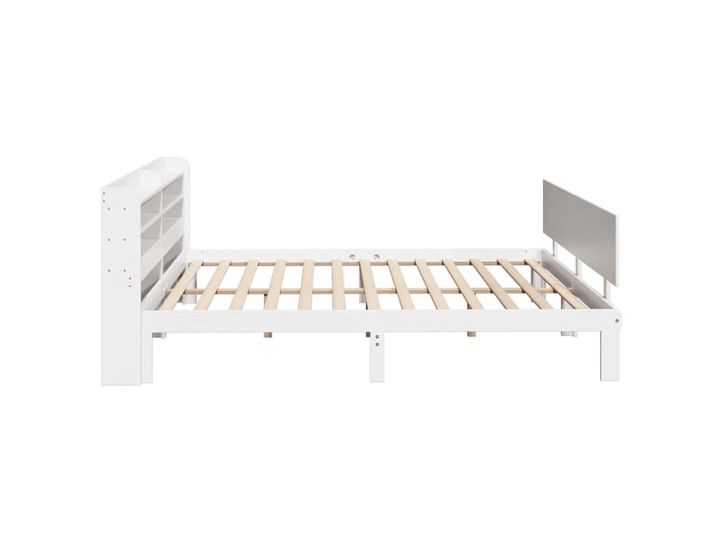  Lit double- lit adulte -  cadre de lit avec tête de lit sans matelas blanc 200x200 cm  - Conforama D
