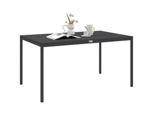 Table de jardin rectangulaire pour 6 personnes en aluminium plateau à lattes dim. 145l x 90l x 74h cm gris