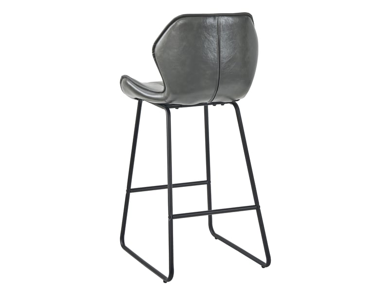  Lot de 2 tabourets de bar,48,5x47x91,5 cm,avec dossier,similicuir,gris  - Conforama E
