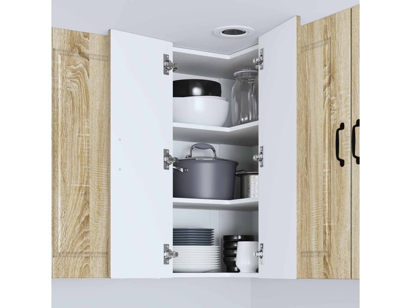  Meuble de cuisine, meuble d'angle mural chêne sonoma 57x57x80cm  - Conforama D