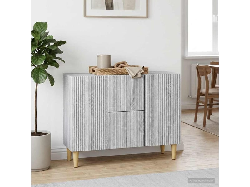  Buffet - bahut - meuble de rangement sonoma gris 89 x 34,5 x 60 cm bois d'ingénierie  - Conforama D