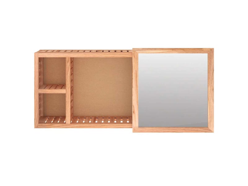  Armoire à miroir 80x17x34 cm bois massif de noyer  - Conforama D