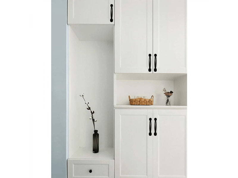 Lot de 20 poignées en aluminium noir, entraxe 128 mm, pour portes de cuisine, armoires, placards, tiroirs et chambre  - Conforama D