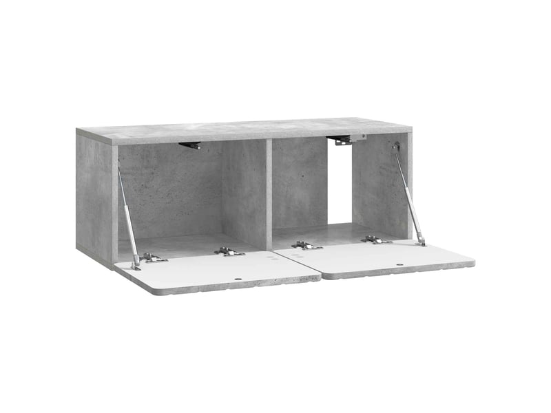  Meuble tv - banc tv - meuble de rangement mural 78,5 x 31 x 30 cm gris béton bois d'ingénierie  - Conforama E