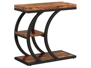 Tribesigns table d'appoint 3 niveaux 60 cm, table d'appoint design industriel en forme de c