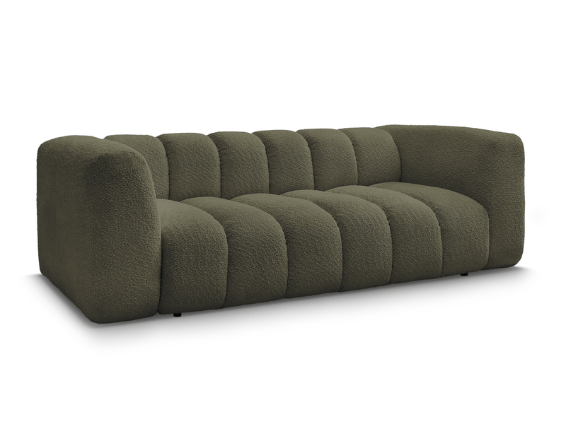  Bobochic canapé droit fixe 3 places talia tissu bouclette vert TALIA - Conforama A