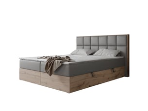Lit coffre 120x200cm <strong>IDOHOME</strong>  <strong>LAVIO II</strong> coloris gris