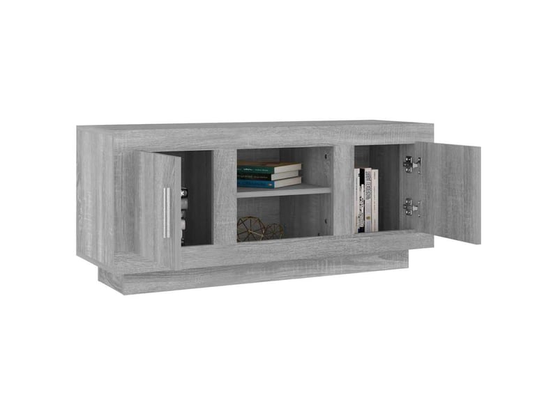  Meuble tv - banc tv - meuble de rangement sonoma gris 102x35x45 cm bois d'ingénierie  - Conforama D