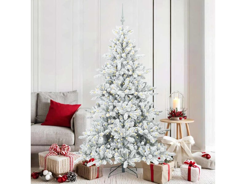 Sapin de noël, arbre de noël artificiel à branches articulées blanc 180 cm shl2048 - Conforama B