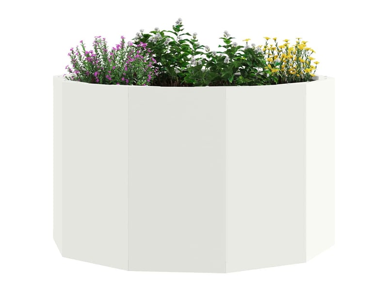 Jardinière - bac à fleurs blanc 60 x 60 x 35 cm acier - Conforama C