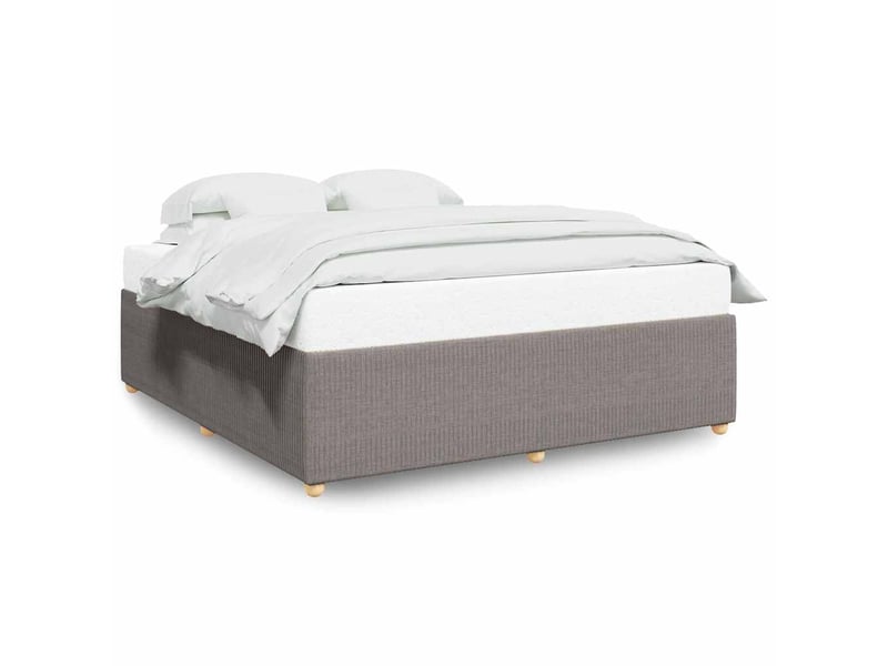  Lit double- lit adulte -  cadre de lit sans matelas taupe 200x200 cm tissu  - Conforama A