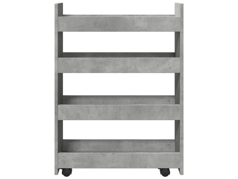  Chariot de rangement étroit pour bureau 4 niveaux gris béton  - Conforama D