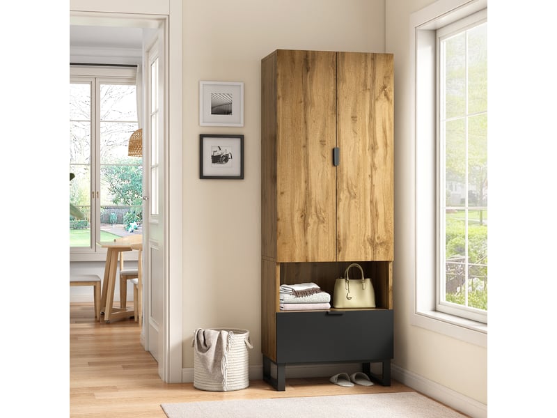 Lit superposé 90 x 200 avec bandeau led et prise, lit en fer forgé avec compartiment de rangement et bibliothèque, lit simple multifonctionnel, blanc - Conforama B