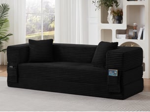 Kaleido se canapé modulable convertible | mousse haute densité compressé sous vide, tissu velours côtelé résistant, salon studio | 200x76x60 cm